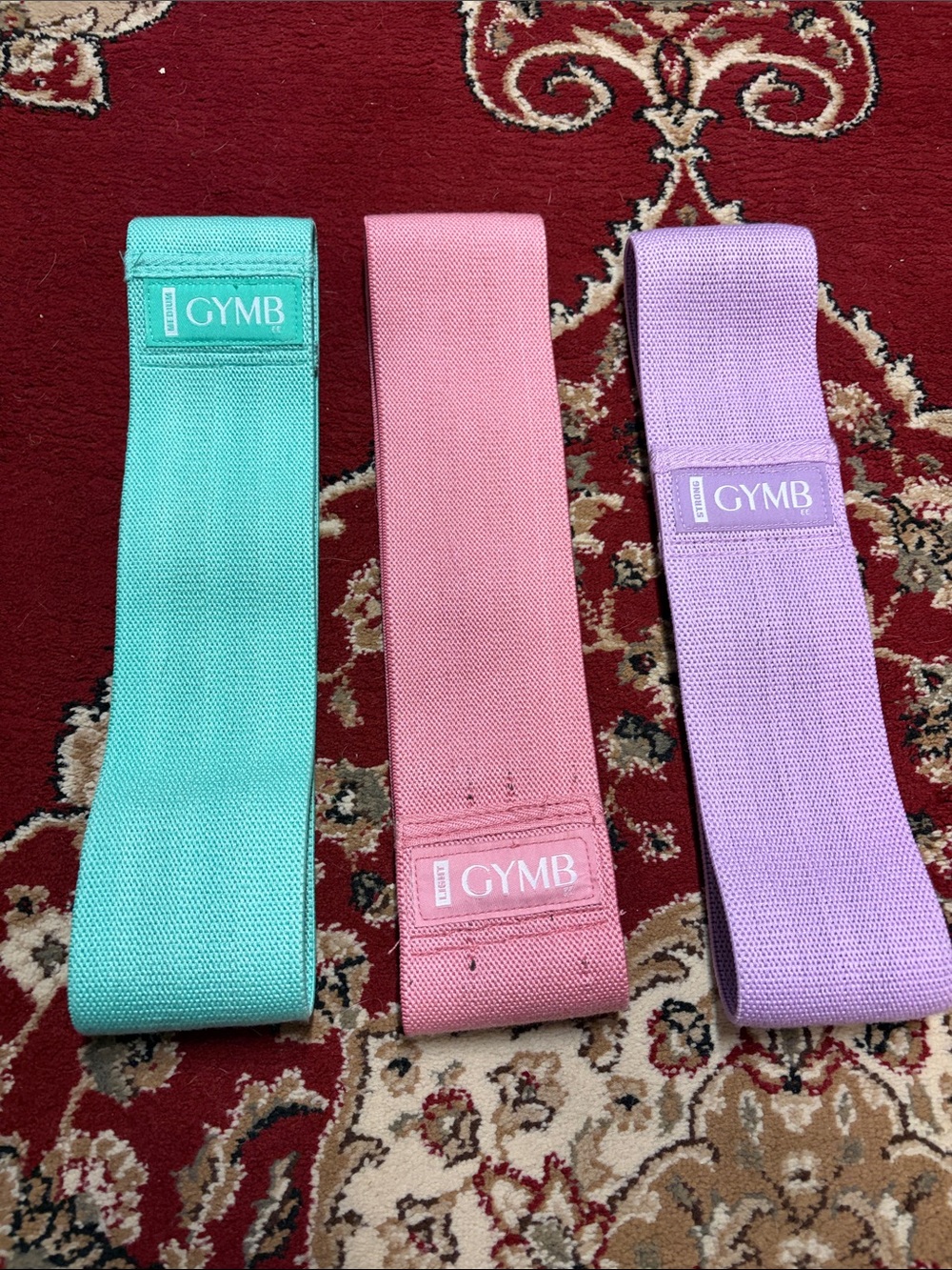Fabric Resistance Bands Set – Mint, Pink, Lavender